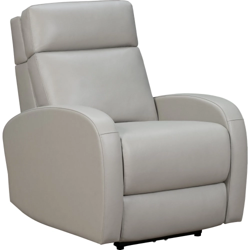 Levi Power Recliner with Heads Up Power Forward Head Rest in Dove Gray Top Grain Leather